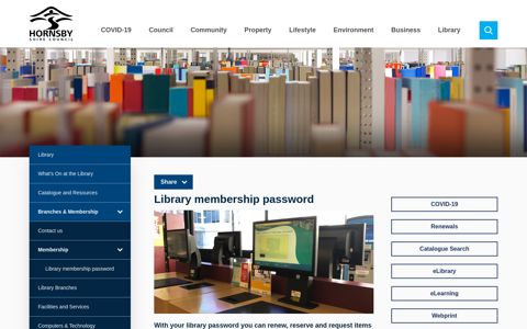 Library membership password | Hornsby Shire Council