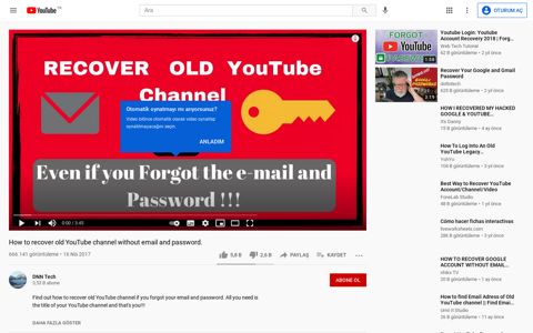 How to recover old YouTube channel without email and ...