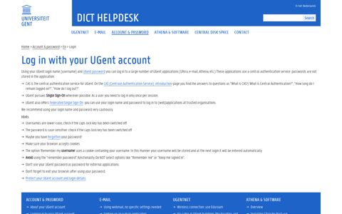 DICT Helpdesk - Universiteit Gent