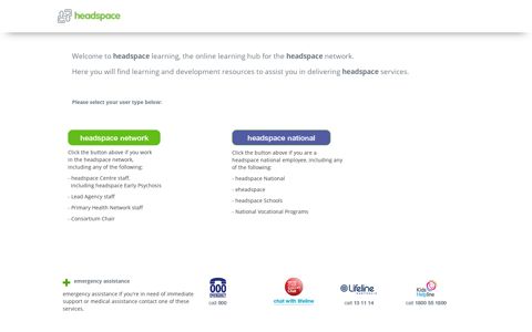 headspace learning: Log in to the site