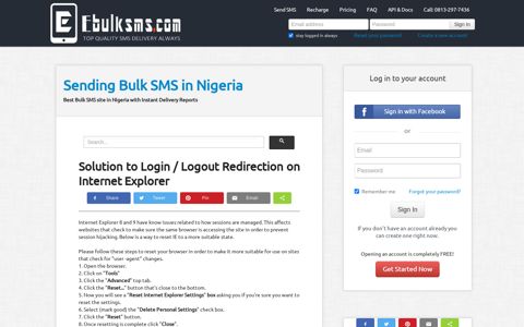 Solution to Login / Logout Redirection on Internet ... - EBulkSMS