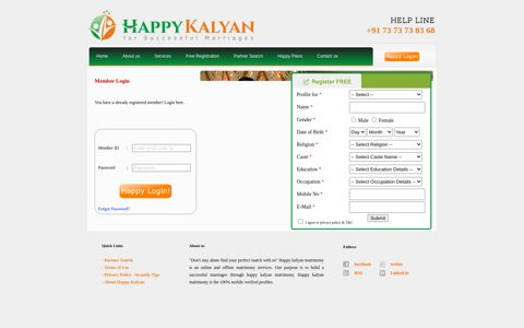 Member Login - Happy Kalyan Matrimony
