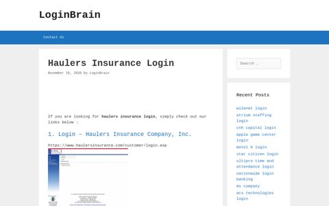 Haulers Insurance Login - Haulers Insurance Company, Inc.
