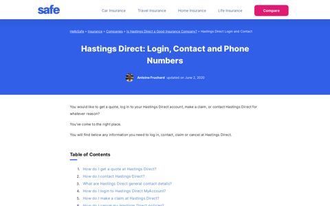 Hastings Direct: Login, Contact and Phone Numbers