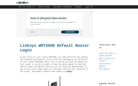 Linksys WRT350N - Default login IP, default username ...
