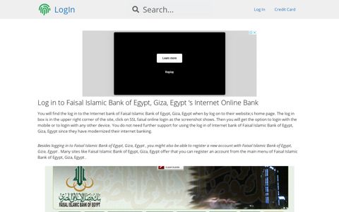 Log in to Faisal Islamic Bank of Egypt, Giza, Egypt 's Internet ...