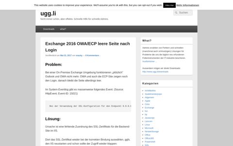 Exchange 2016 OWA/ECP leere Seite nach Login – ugg.li