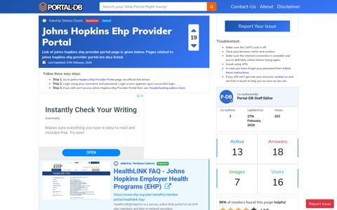 Johns Hopkins Ehp Provider Portal