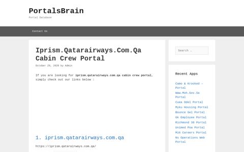 Iprism.Qatarairways.Com.Qa Cabin Crew Portal - PortalsBrain ...