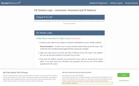 EE Default Router Login and Password - Router Network