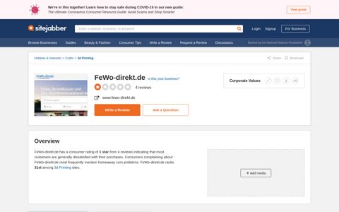4 Reviews of Fewo-direkt.de - Sitejabber
