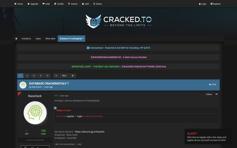 Database CrackingItaly ? - Cracked.to