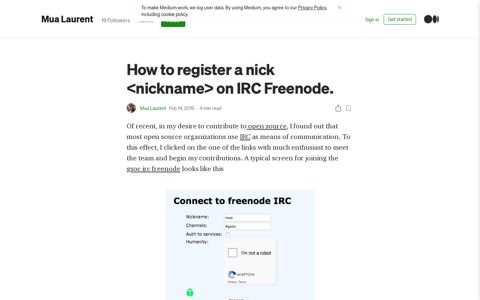 How to register a nick <nickname> on IRC Freenode. | by Mua ...