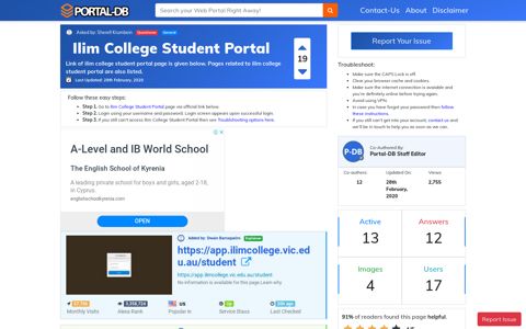 Ilim College Student Portal - Portal-DB.live