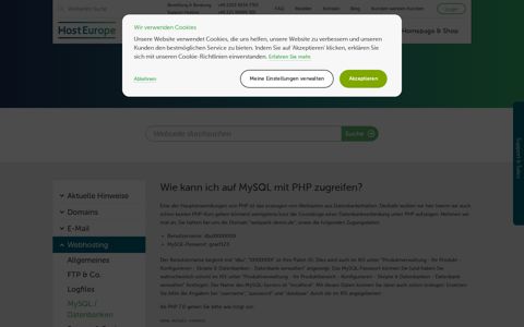 Wie kann ich auf MySQL mit PHP zugreifen? - Host Europe
