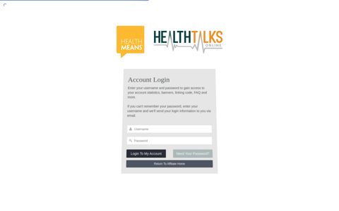 Account Login - Health Talks Online Partners Portal - Affiliate ...