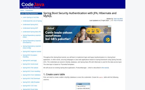 Spring Boot Security Authentication with JPA, Hibernate and ...
