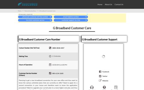 G Broadband Customer Care - Toll Free Number, Email ...