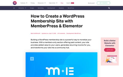 How to Create a WordPress Membership Site | Elementor