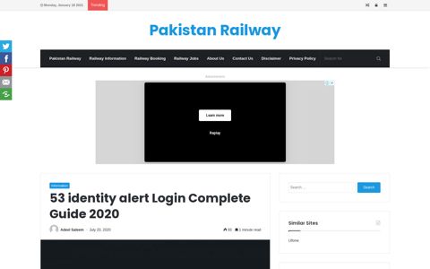 53 identity alert Login Complete Guide 2020 - Pakistan Railway