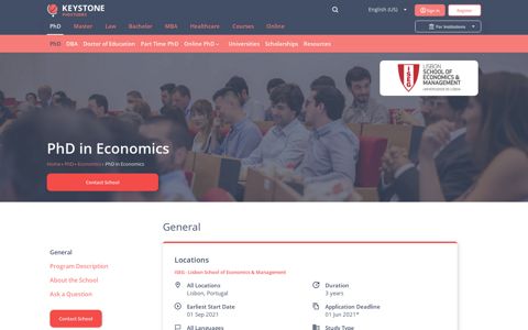 PhD in Economics, Lisbon, Portugal 2021