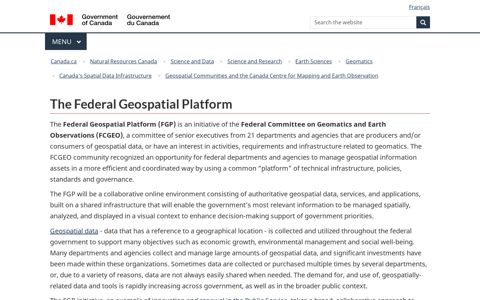 The Federal Geospatial Platform