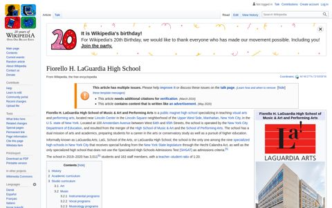 Fiorello H. LaGuardia High School - Wikipedia
