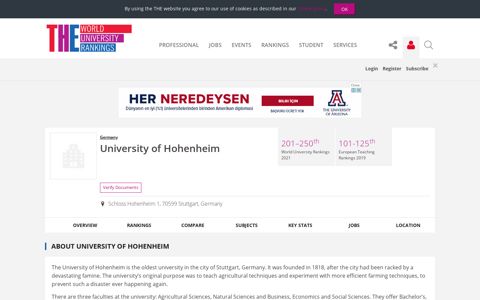 University of Hohenheim | World University Rankings | THE