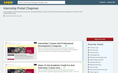 Internship Portal Chapman - Loginii.com