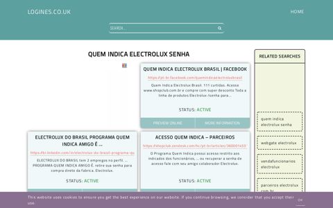 quem indica electrolux senha - General Information about Login