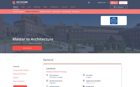 Master in Architecture, Stockholm, Sweden 2021