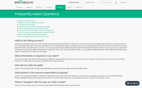 Providers | Frequently Asked Questions - EMI Health