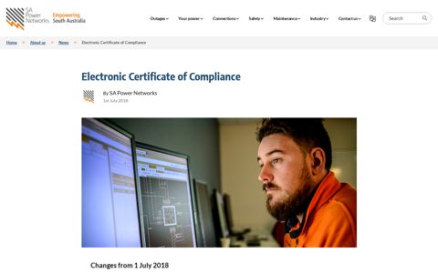 Electronic Certificate of Compliance - SA Power Networks