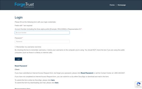 Login | ForgeTrust - Formerly IRA Services Trust