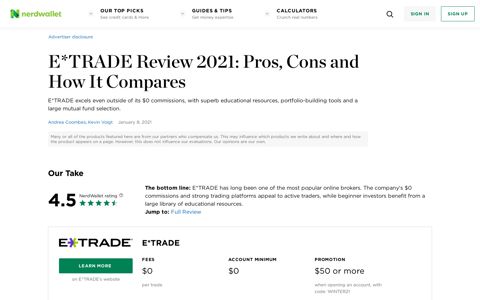 E*TRADE Review 2020: Free Commissions, Large Investment ...