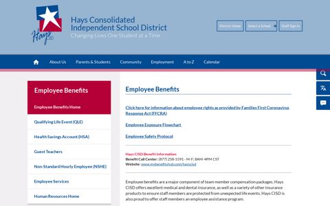 Employee Benefits / Employee Benefits Home - Hays CISD