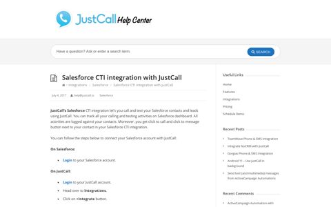 Salesforce CTI integration with JustCall – JustCall Guides
