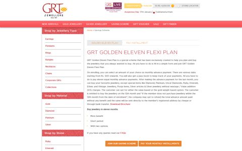 GRT Golden Eleven Flexi Plan - GRT Jewellers