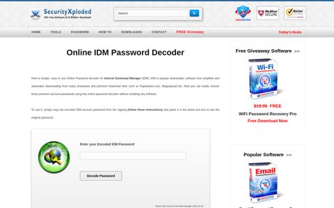 Online IDM Password Decoder - SecurityXploded