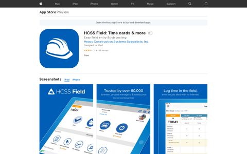 ‎HCSS Field: Time cards & more on the App Store