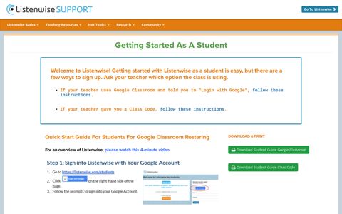 Getting Started As A Student - Listenwise Teacher Support ...