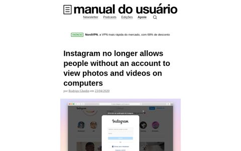 Instagram no longer allows people without an account to view ...