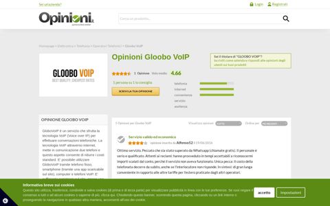 Opinioni Gloobo VoIP e recensioni | Opinioni.it