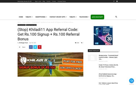 Khiladi11 App Referral Code: Get Rs.100 Signup + Rs.100 ...