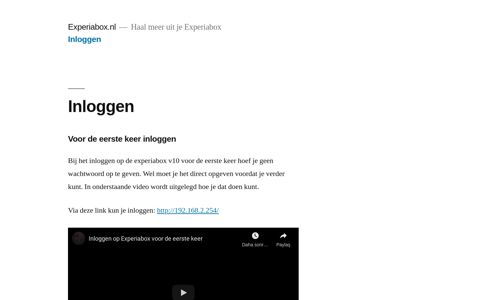 Inloggen – Experiabox.nl