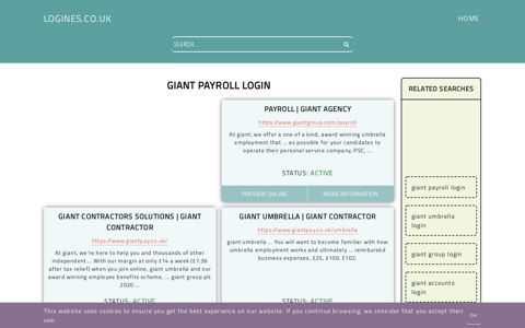 giant payroll login - General Information about Login - Logines.co.uk