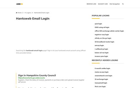 Hantsweb Email Login — Sign In to Your Account