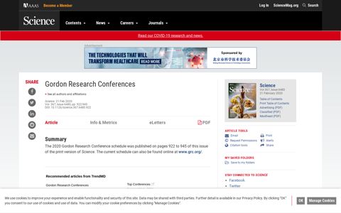 Gordon Research Conferences | Science