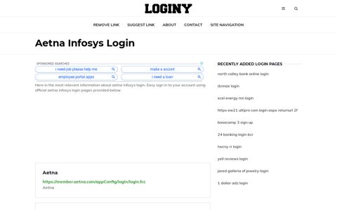 Aetna Infosys Login ✔️ One Click Login - loginy.co.uk