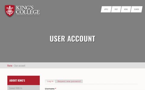 User account | King's College